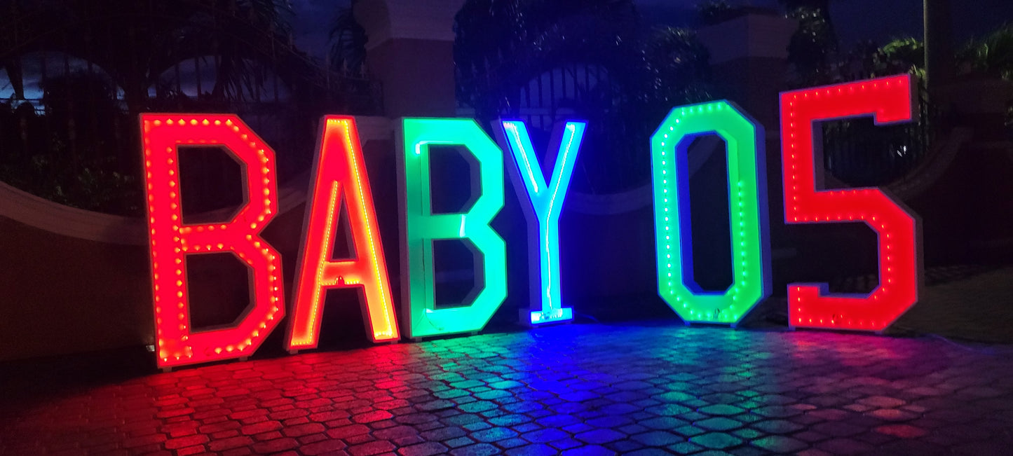 Marquee Numbers & Letters with Neon Lights