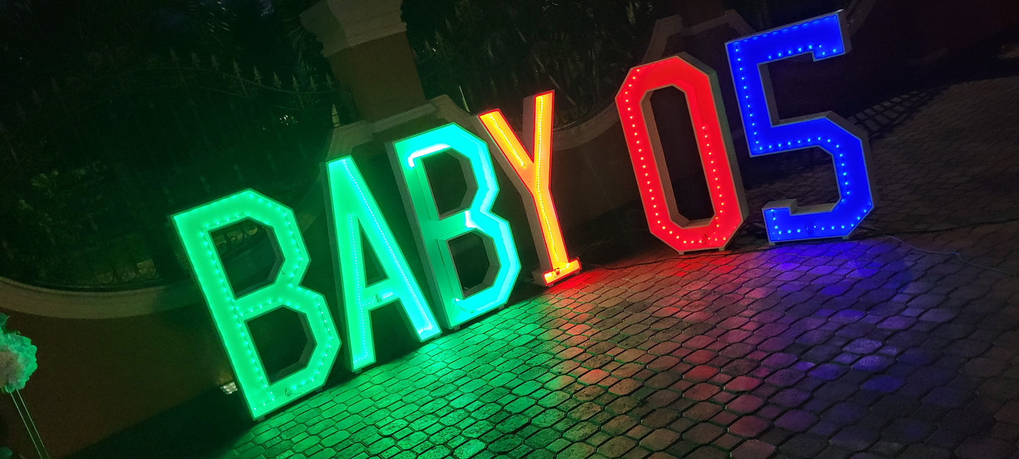 Marquee Numbers & Letters with Neon Lights