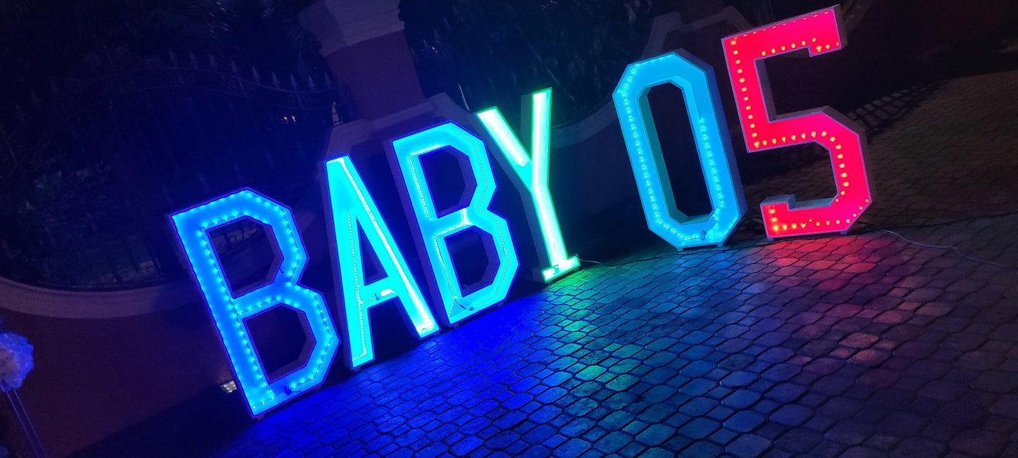 Marquee Numbers & Letters with Neon Lights