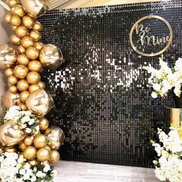 Shimmer Wall Backdrop - Black and Gold