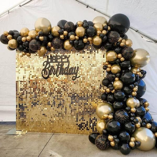 Shimmer Wall Backdrop - Black and Gold