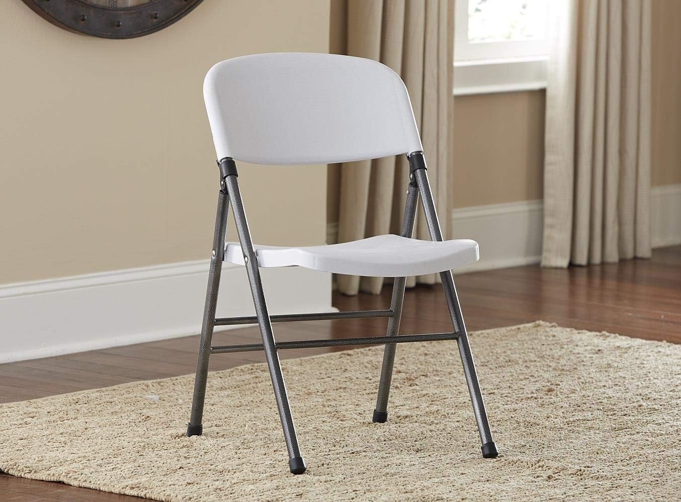 Resin Folding Chair with Molded Seat and Back White Speckle
