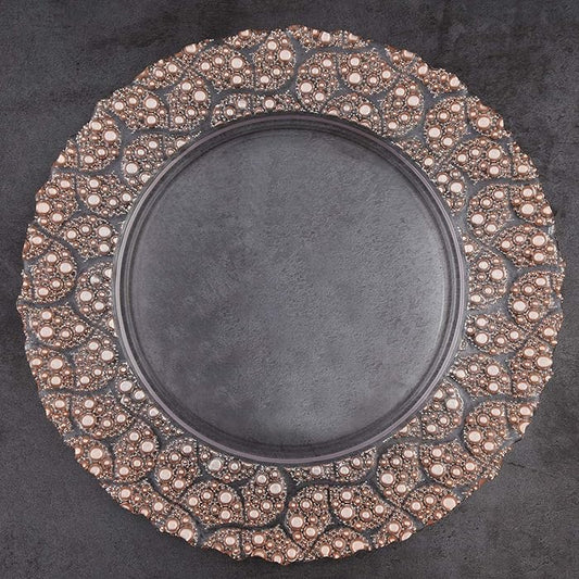 Rim Glass Charger Plates - Gold