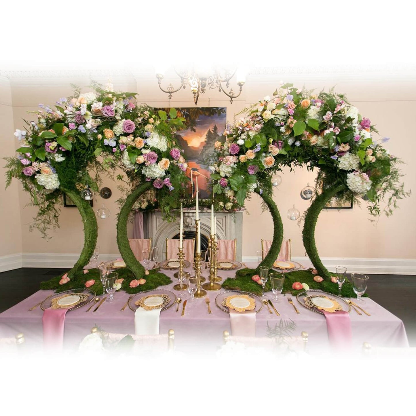 Gold Metal Wedding Tabletop Centerpiece Arch for Floral Arrangements - 3ft