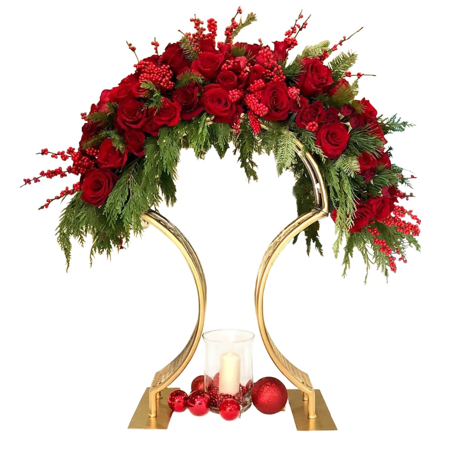 Gold Metal Wedding Tabletop Centerpiece Arch for Floral Arrangements - 3ft