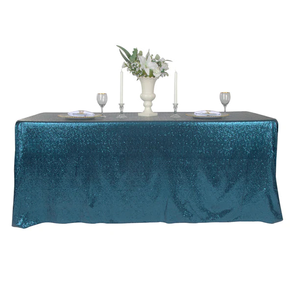 Glitz Sequin 90inx132in Rectangular Tablecloth