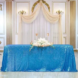 Glitz Sequin 90inx132in Rectangular Tablecloth