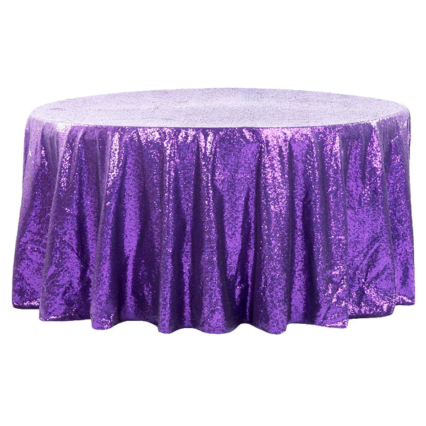 Glitz Sequin 120in Round Tablecloth
