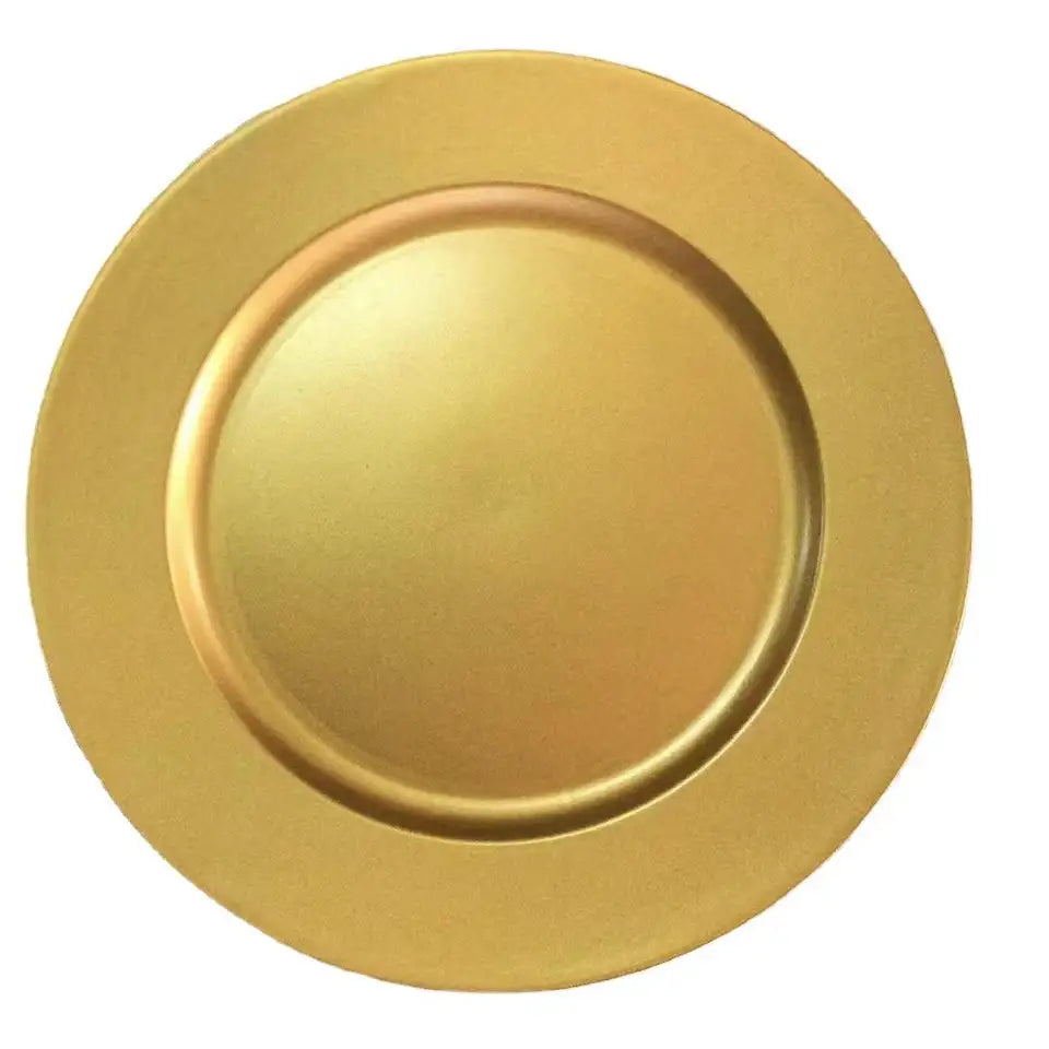 Plastic Charger Plates (Smooth) - Gold