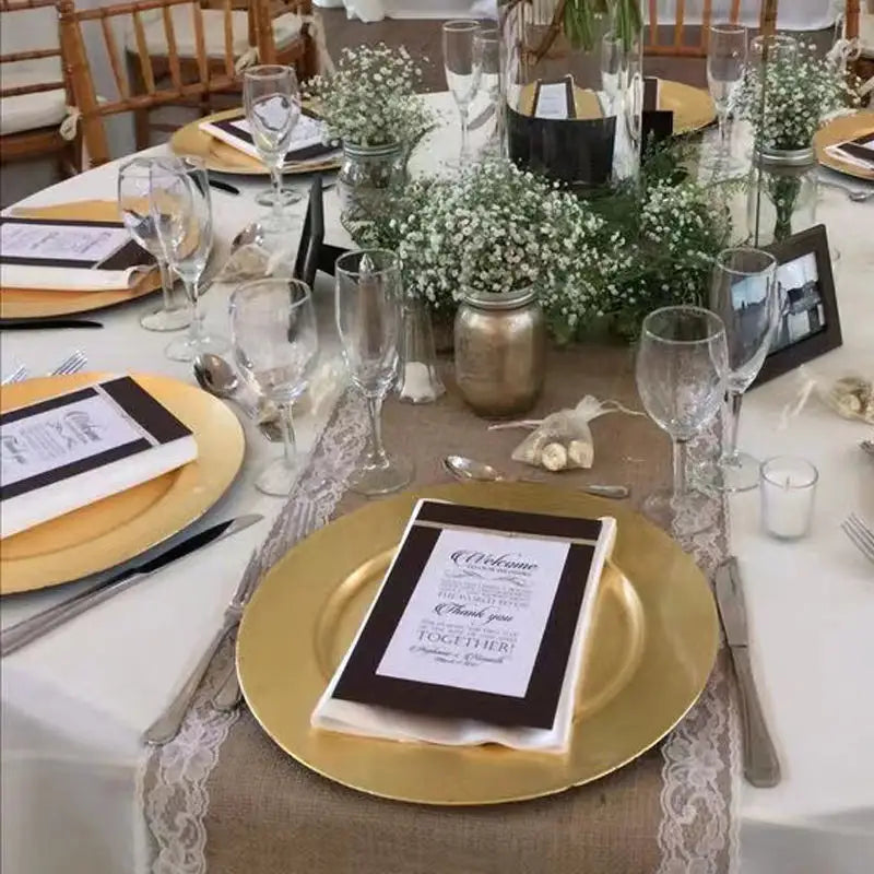 Plastic Charger Plates (Textured) - Gold