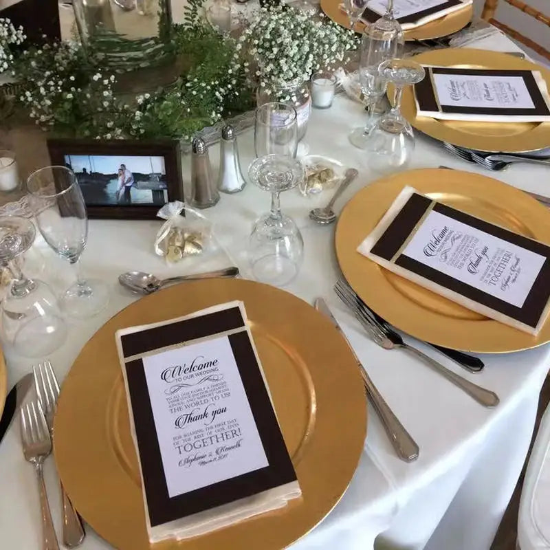 Plastic Charger Plates (Textured) - Gold