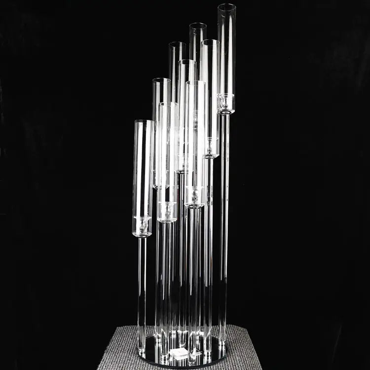 10 Arm Centerpiece Clear 100cm Candle Holder