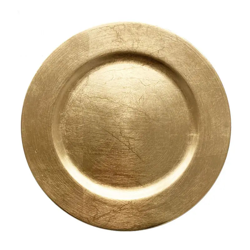Plastic Charger Plates (Textured) - Gold