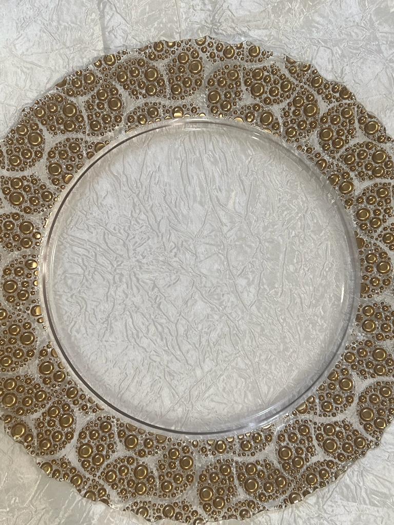 Rim Glass Charger Plates - Gold
