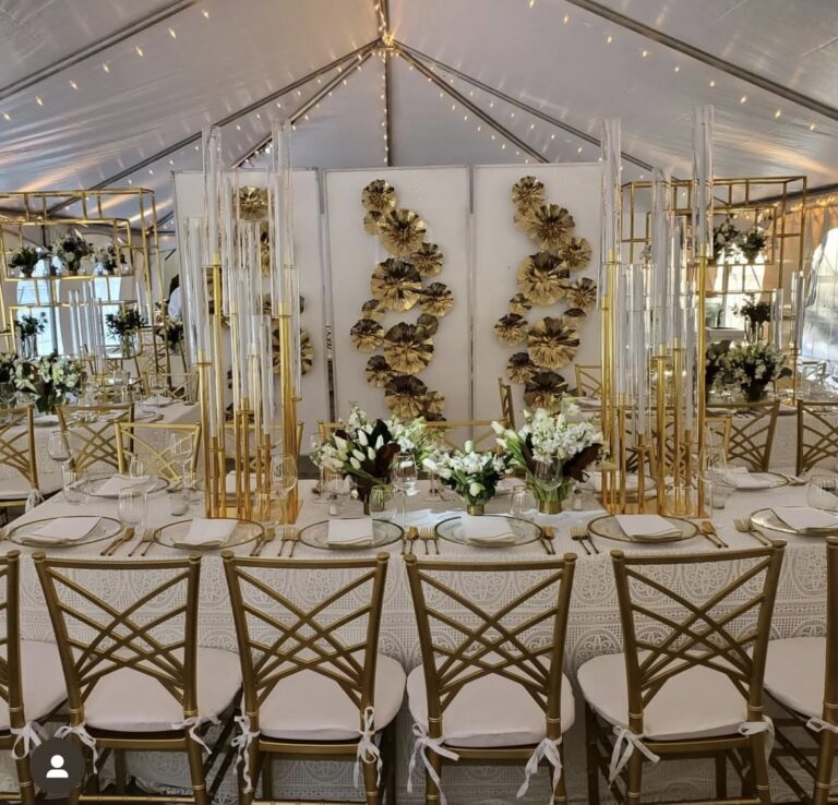 10 Arm Centerpiece Metal Candle Holder - Gold