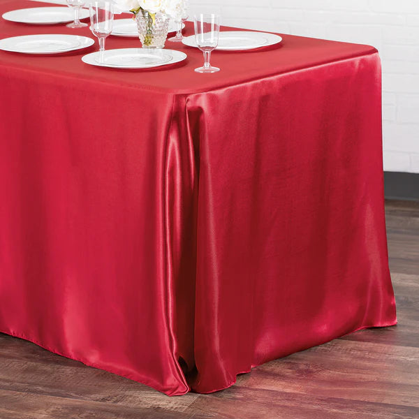 Satin Rectangular 90inx132in Tablecloth