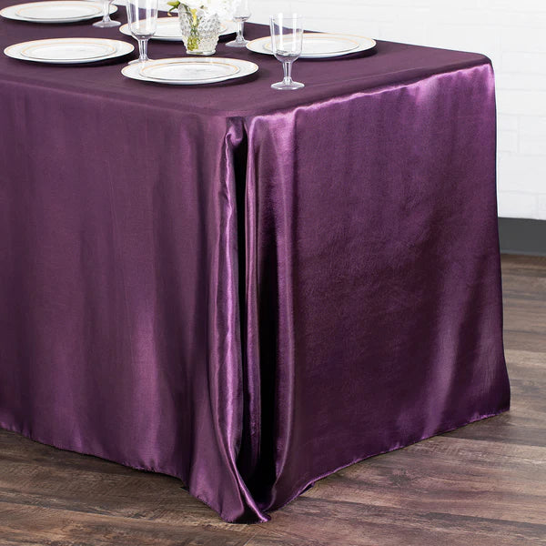 Satin Rectangular 90inx132in Tablecloth