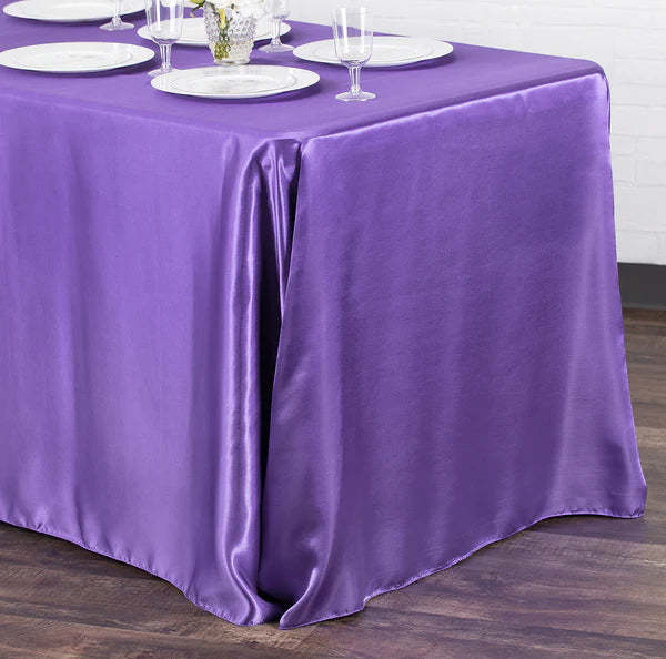 Satin Rectangular 90inx132in Tablecloth