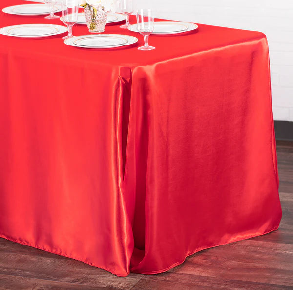 Satin Rectangular 90inx132in Tablecloth