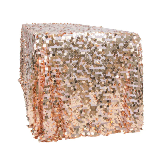 Square Payette Sequin Tablecloth 90in x 132in (Rectangular)