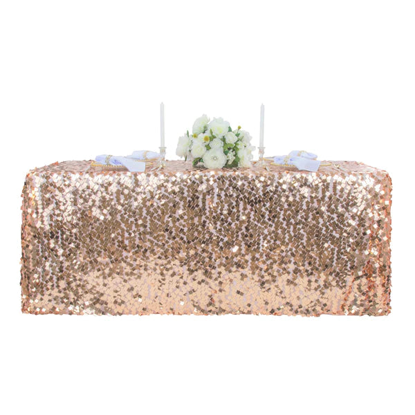 Square Payette Sequin Tablecloth 90in x 132in (Rectangular)