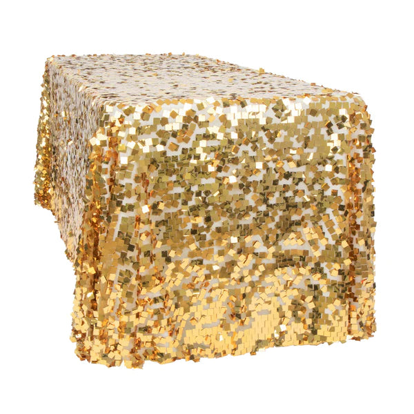 Square Payette Sequin Tablecloth 90in x 132in (Rectangular)