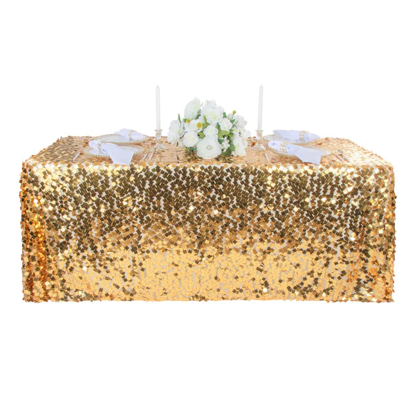 Square Payette Sequin Tablecloth 90in x 132in (Rectangular)