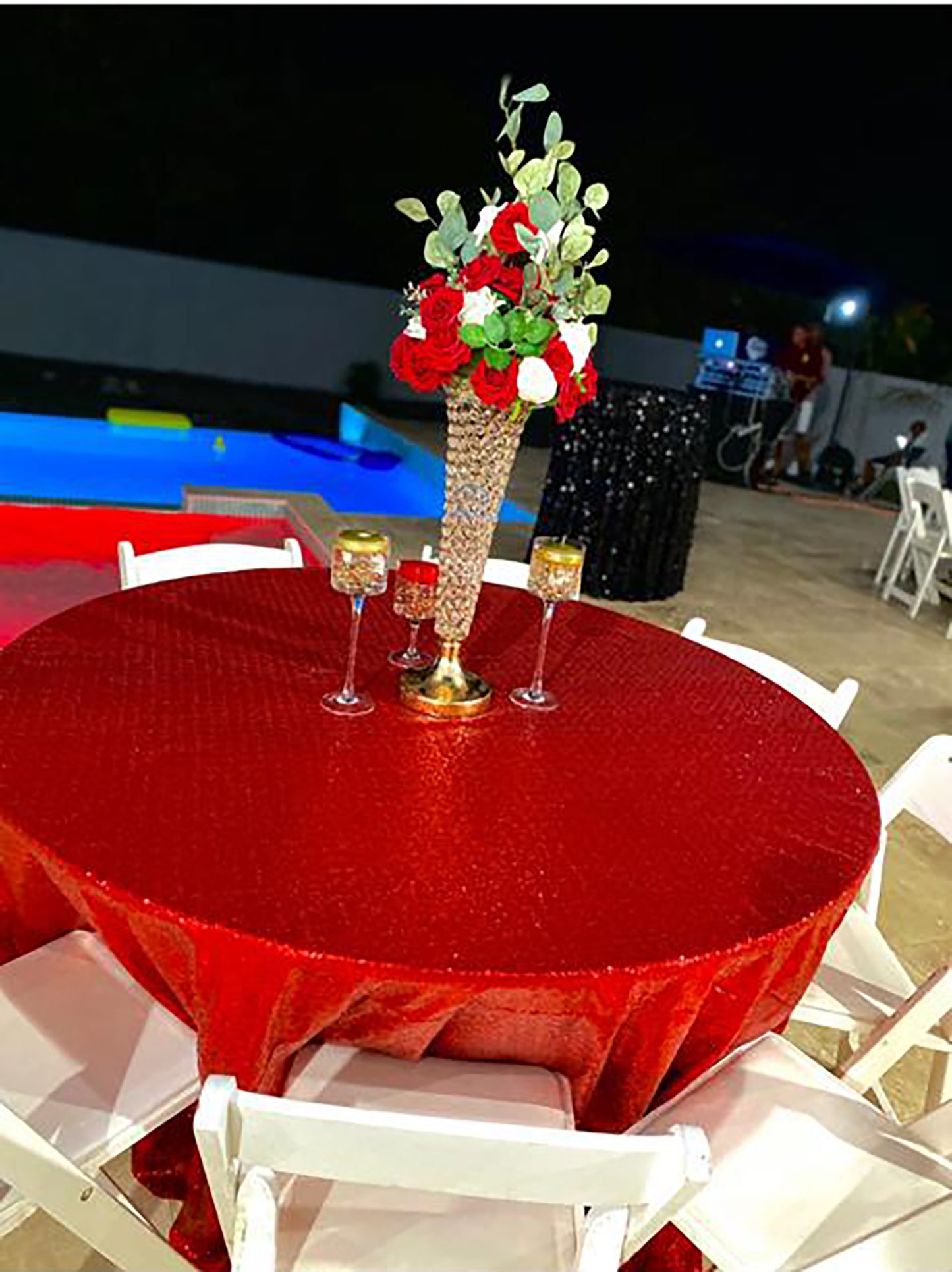 Beaded Crystals Trumpet Vase Centerpiece