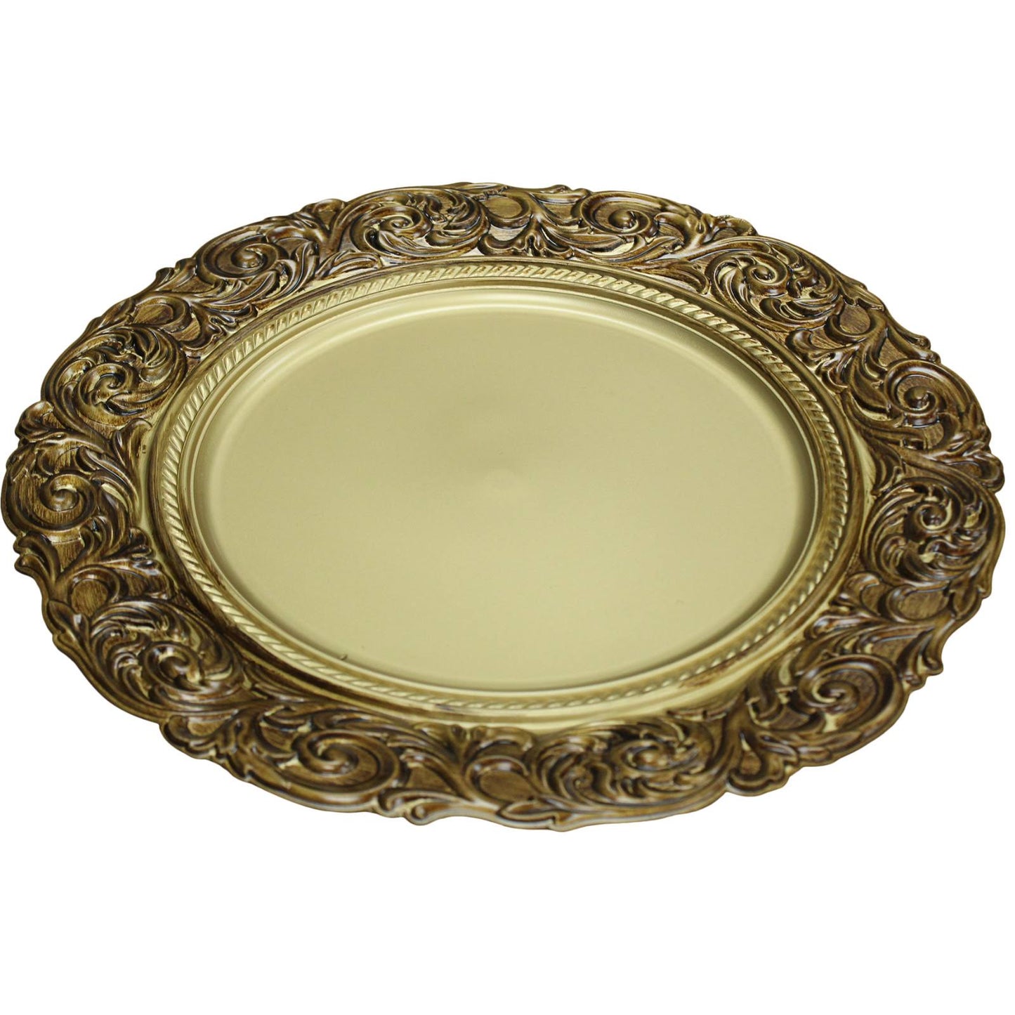Plastic Charger Plates Edge Design - Gold