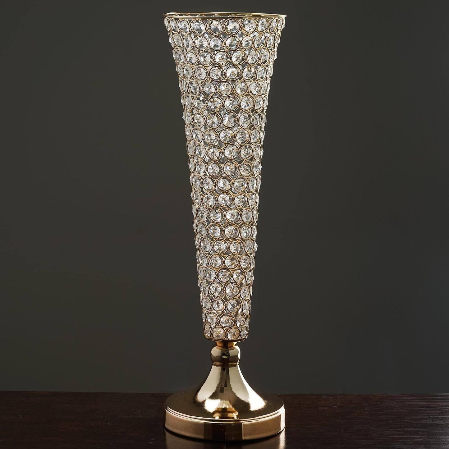 Beaded Crystals Trumpet Vase Centerpiece