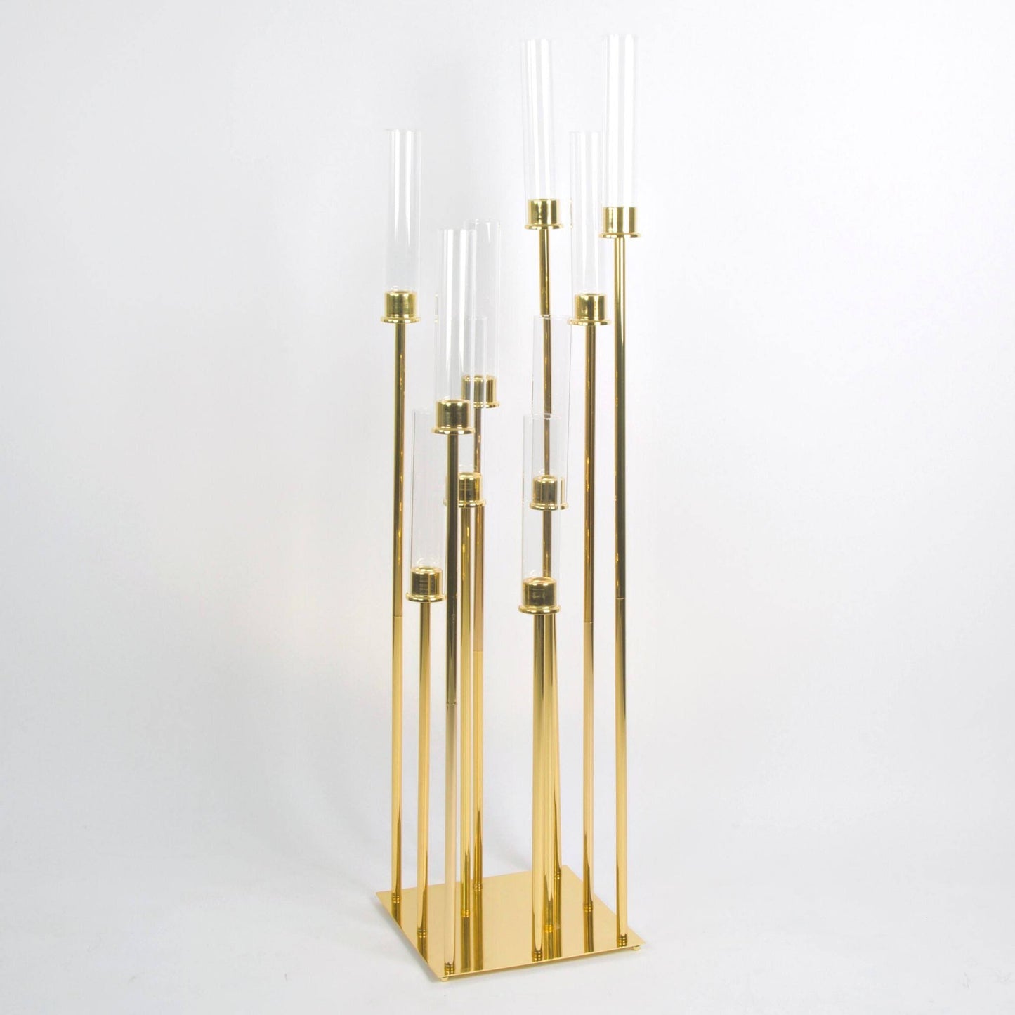 10 Arm Centerpiece Metal Candle Holder - Gold