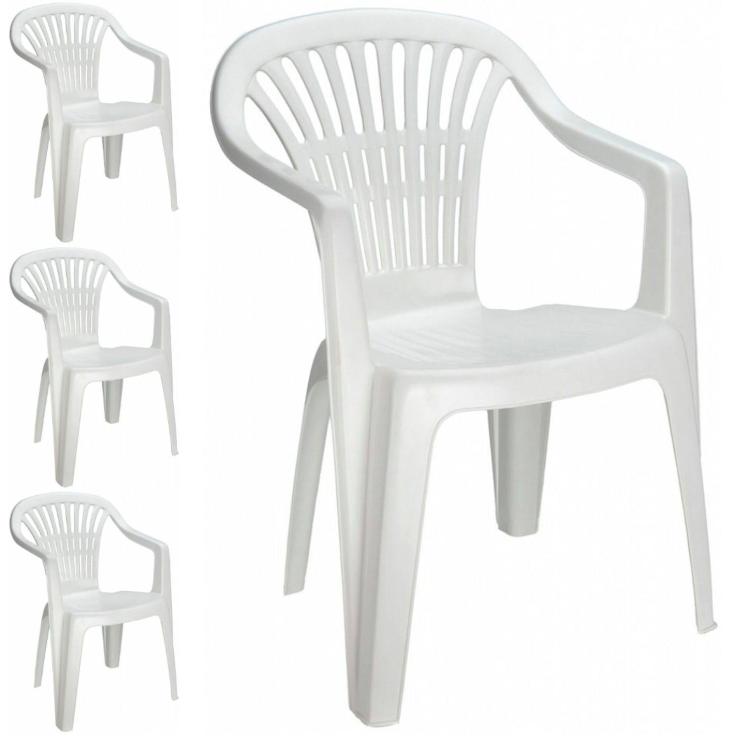 Cayman White Plastic Stack Chairs