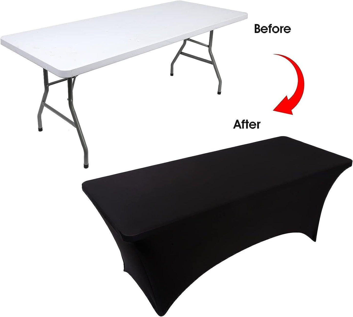 Spandex Fitted Rectangular Stretch Table Cover 6ft - Trestle Table
